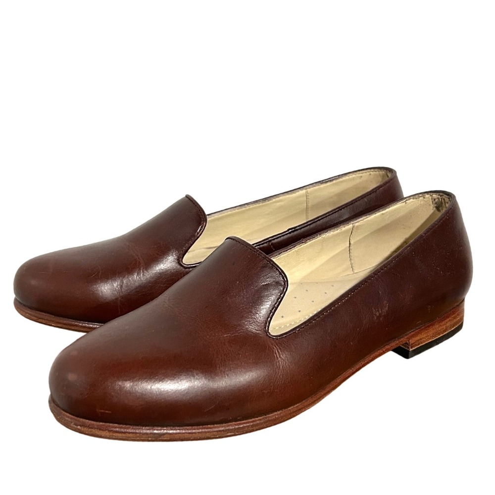 Nisolo Women's Leather Smoking Shoe Slip On Loafer Brandy 8.5 Business Casual